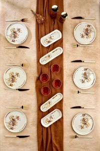 Gold Lüx Seramik Dilek Ağacı 14 Parça Kahvaltı Takımı